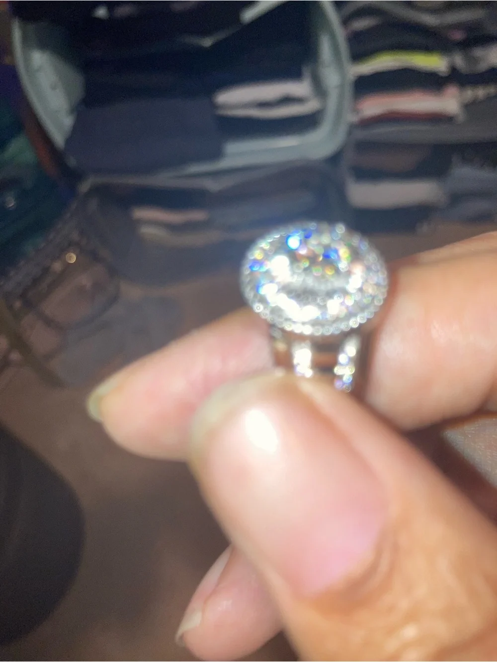 Moissanite Ring with real silver
